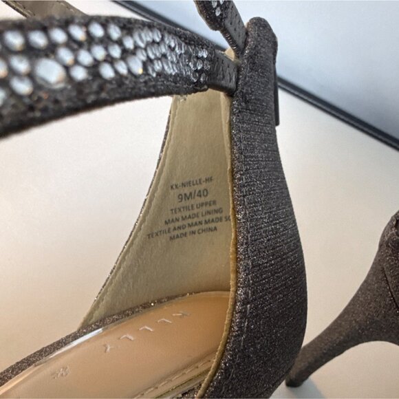 Kelly & Katie Womens Glittery Strappy High Heel Sandals With Back Zipper - Picture 4 of 8